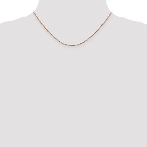 0.9mm, 14k Rose Gold, Box Chain Necklace, 16 Inch - Picture 2 of 8